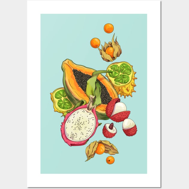 Papaya Party Wall Art by Victoria Hamre